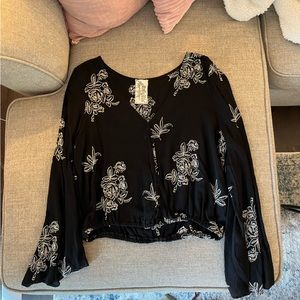 Embroidered black blouse